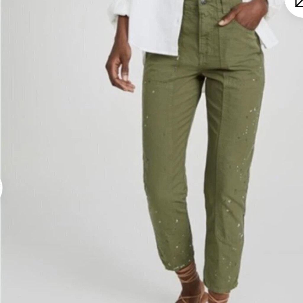 Veronica Beard Arya Splattered Carpenter Pants